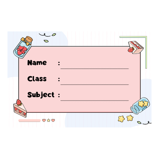 Pack of 24 |Smeeps Cute Dessert-Themed Book Label Stickers – 7.62 x 5.08 cm | Writable Stationery Labels for Kids – Name, Class & Subject