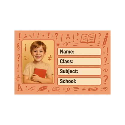 Smeeps Personalized School Book Label – Custom Photo Name Sticker for Kids | 3.5 x 2 Inch Notebook Labels | Pack of 10