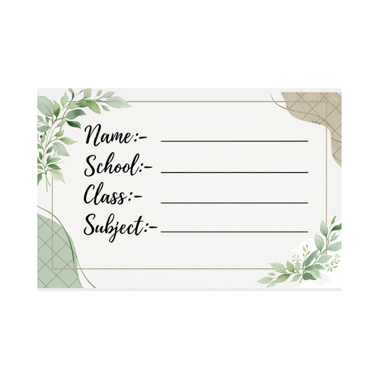 Smeeps Floral School Name Labels Sticker – 7.62 × 5.08 cm (3 × 2 Inch) Personalized Notebook & Book Labels for Kids | Writable Self-Adhesive School Stickers Pack of 10