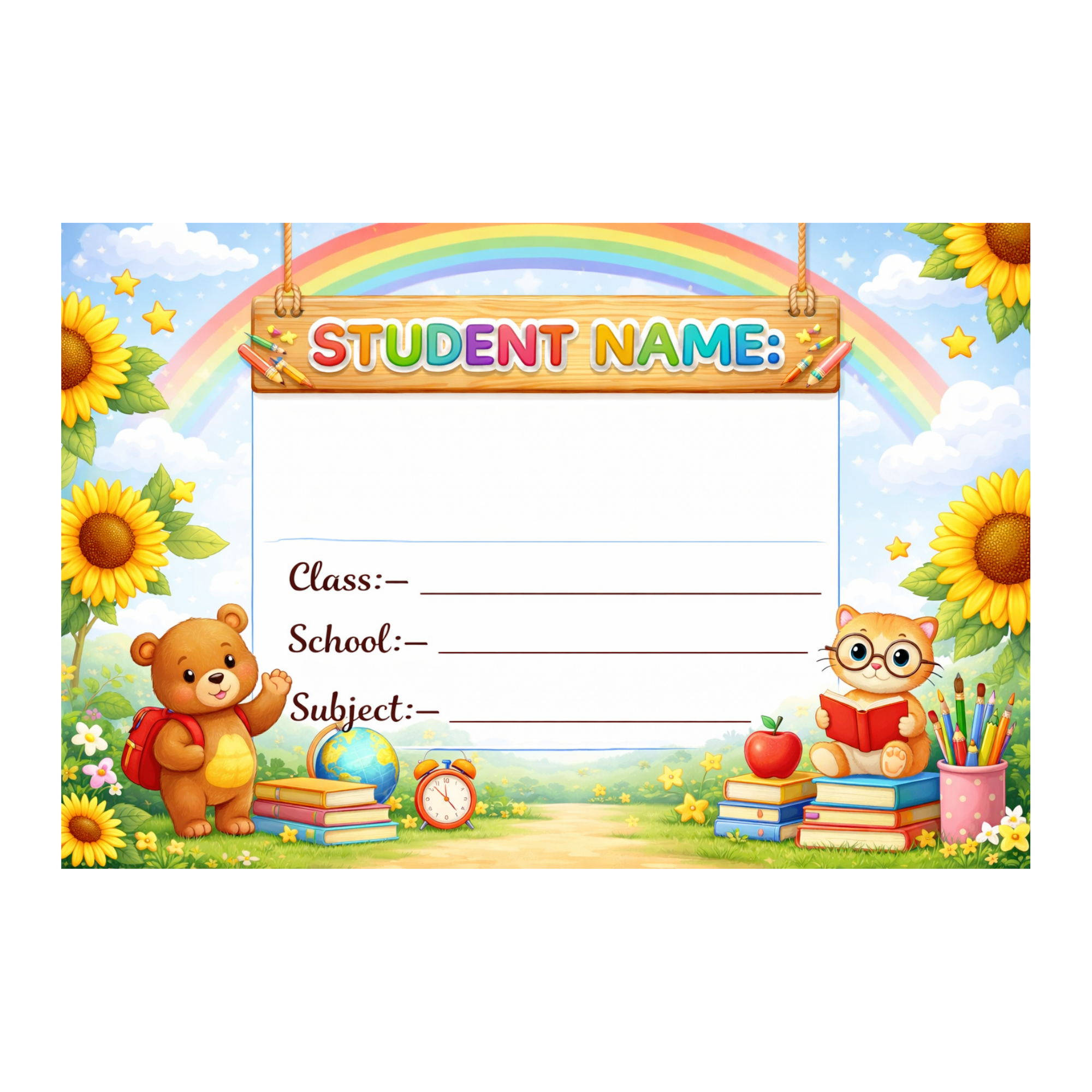 Notebook Labels – Attractive Name Stickers for School and Office – SMEEPS