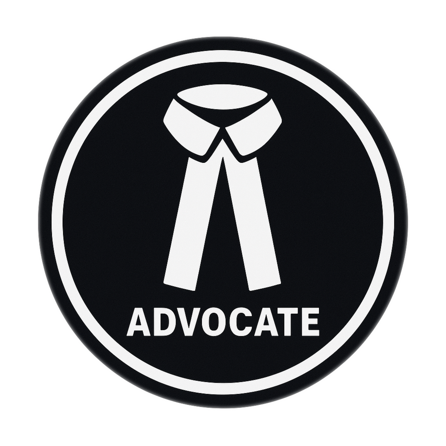 Smeeps Advocate Symbol Vinyl Sticker – 15.24 cm Round Black & White Lawyer Decal | Legal Professional Identity Tag for Car, Office, Laptop | Waterproof & UV-Resistant