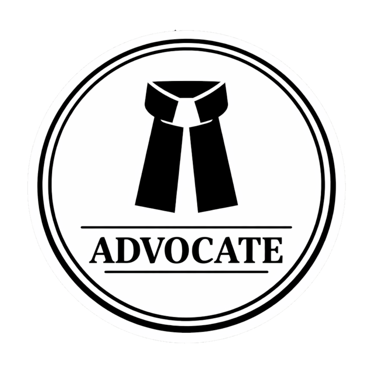 Smeeps Advocate Vinyl Sticker – 10.16 × 10.16 cm (4 × 4 Inch) Waterproof Lawyer Logo Sticker | UV Resistant Round Advocate Decal for Car, Bike, Laptop & Office Use | Pack of 1