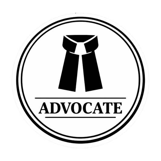 Smeeps Advocate Vinyl Sticker – 10.16 × 10.16 cm (4 × 4 Inch) Waterproof Lawyer Logo Sticker | UV Resistant Round Advocate Decal for Car, Bike, Laptop & Office Use | Pack of 1