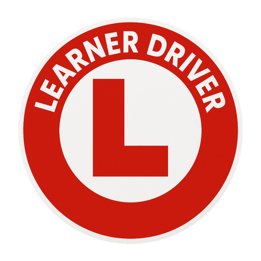 Smeeps Learner Driver Sticker – Bold Red “L” with Round Design – 13.97 x 13.97 cm | Clear & Visible for Safe Driving