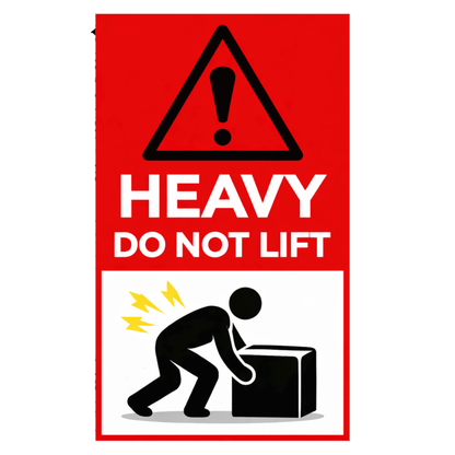 Smeeps Heavy Do Not Lift Warning Sticker – 8.89 × 15.24 cm (3.5 × 6 Inch) Premium Vinyl Safety Sign | Heavy Load Handling Warning Decal | Waterproof UV Resistant Wash Proof | Pack of 1