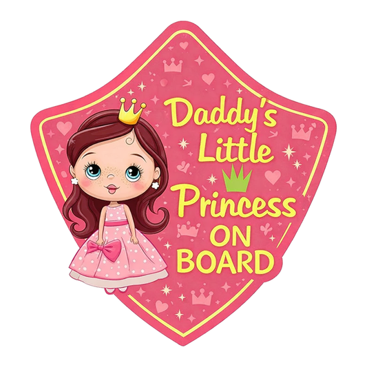 Smeeps Daddy’s Little Princess On Board Car Sticker – 14 × 13 cm (5.5 × 5.1 Inch) Cute Baby Girl Safety Vinyl Decal for Car | Waterproof UV Resistant Washable