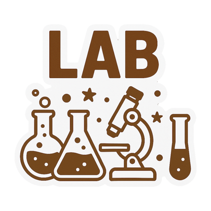 Smeeps LAB Sticker – 9.15 x 10.16 cm Science Lab Vinyl Decal | Microscopes & Beakers Design | Waterproof & Durable