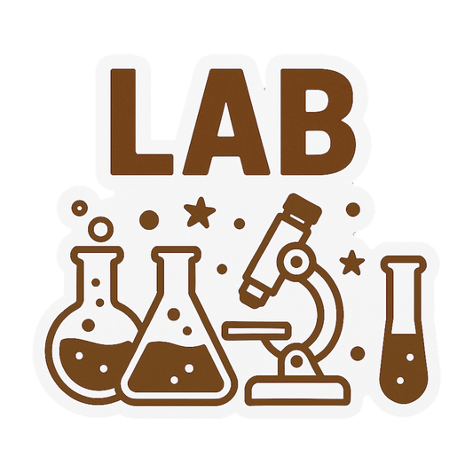 Smeeps LAB Sticker – 9.15 x 10.16 cm Science Lab Vinyl Decal | Microscopes & Beakers Design | Waterproof & Durable