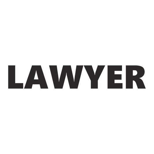 Smeeps LAWYER Text Sticker – 18 x 3 cm Bold Black Vinyl Decal | Car & Bike Label | Professional Identification Sticker | Waterproof & UV-Resistant Design