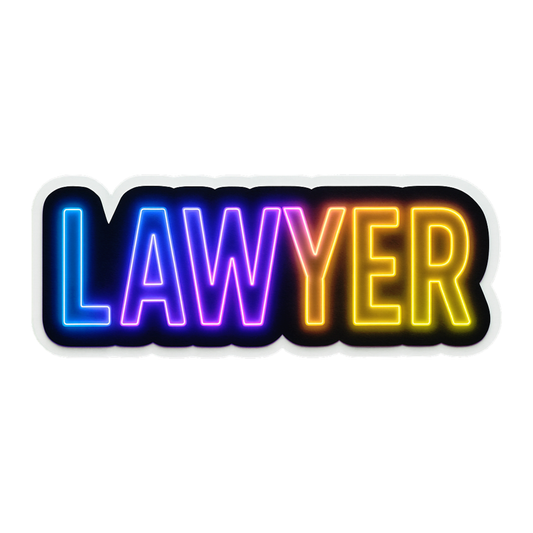 Smeeps “LAWYER” Neon Sticker – 12.7 x 5.08 cm Waterproof Vinyl Decal | Professional Car Back Glass & Bike Sticker | UV Resistant & Durable Glow Design