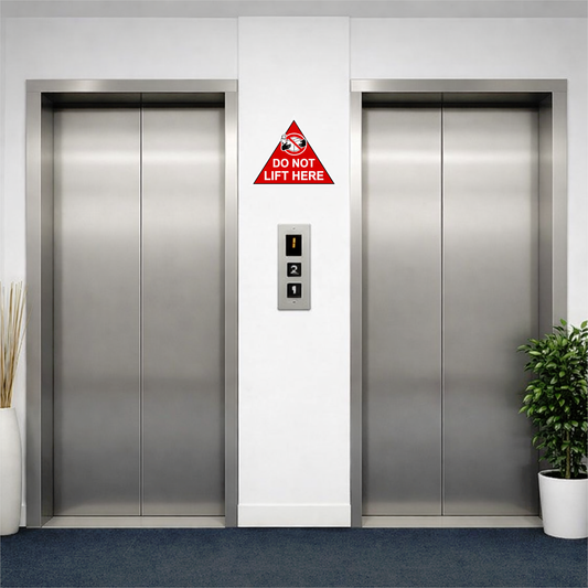 Smeeps Do Not Lift Here Sticker – 12.7 × 10.16 cm (5 × 4 Inch) Premium Vinyl Warning Decal | Industrial Safety Sign | Waterproof UV Resistant Wash Proof | Pack of 1