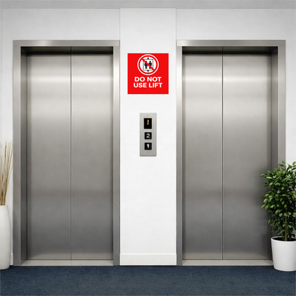 Smeeps Do Not Use Lift Sticker – 12.7 × 12.7 cm (5 × 5 Inch) Premium Vinyl Decal | Elevator Prohibition Safety Sign | Waterproof UV Resistant Wash Proof | Pack of 1
