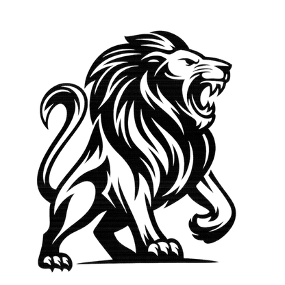 Smeeps Roaring Lion Sticker – 10.16 x 8.39 cm Car & Bike Vinyl Decal | Majestic Standing Lion Design | Waterproof & Durable