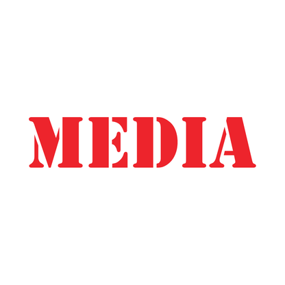Smeeps MEDIA Car Sticker – 13.65 x 3 cm Bold Red Text | Waterproof & UV-Resistant Vinyl Decal for Cars, Bikes & Press Vehicles