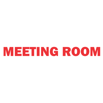 Smeeps Meeting Room Door Sticker – 16 x 1.5 cm Red Text Office Label | Waterproof, Wash-Proof & Durable Vinyl Signage