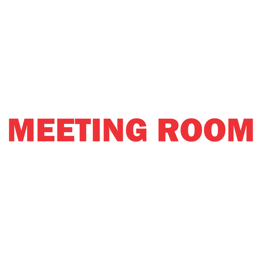 Smeeps Meeting Room Door Sticker – 16 x 1.5 cm Red Text Office Label | Waterproof, Wash-Proof & Durable Vinyl Signage