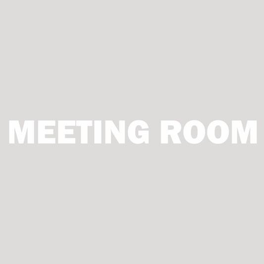 Smeeps Meeting Room Door Sticker – 16 x 1.5 cm White Text Office Label | Waterproof, Wash-Proof & Durable Vinyl Signage
