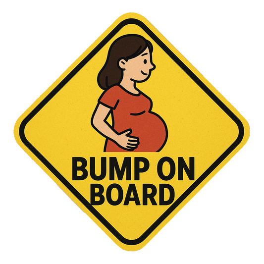 Smeeps Bump On Board Car Sticker – Pregnant Woman Warning Sign – 12.9 x 12.9 cm | High-Visibility Vinyl Decal for Cars