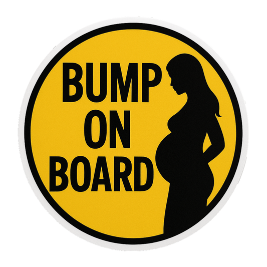 Smeeps “Bump On Board” Car Sticker – Bold Yellow & Black Design – 13.97 x 13.97 cm | Pregnancy Safety Sign, Waterproof & Easy to Apply