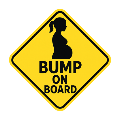 Smeeps “Bump On Board” Car Sticker – Diamond Yellow Safety Design – 13 x 13 cm | Pregnancy Awareness Sign, Waterproof & Long-Lasting