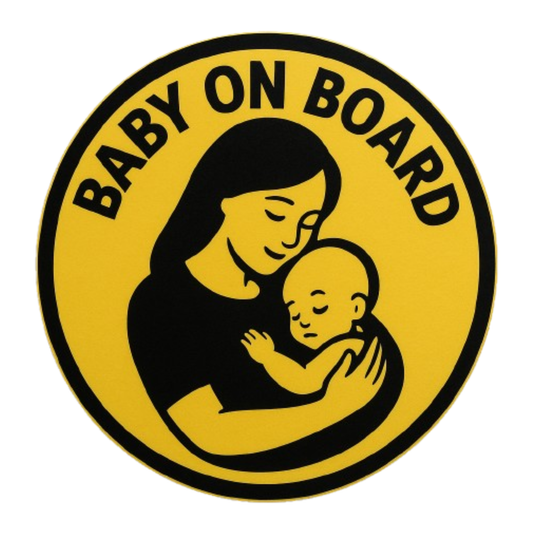 Smeeps Baby on Board Sticker – 13.97 x 13.97 cm | Mother & Baby Design | Waterproof & Long-Lasting