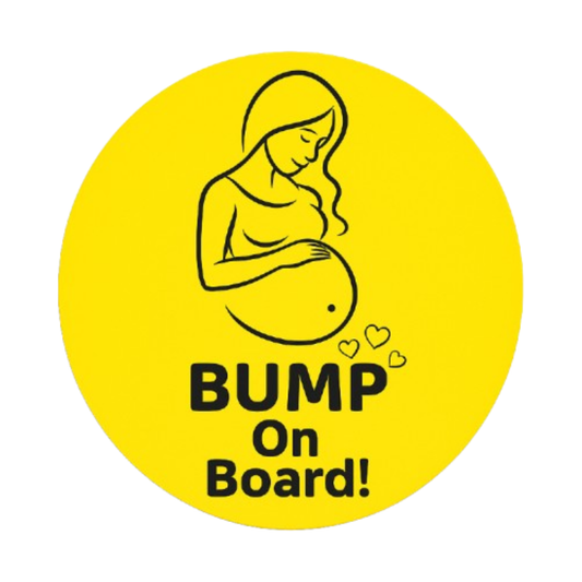 Smeeps Bump on Board Sticker – 14 x 14 cm Round Yellow Maternity Safety Decal | Waterproof & UV Resistant for Car Use
