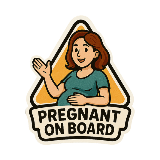 Smeeps Pregnant On Board Car Sticker – Safety Alert Vinyl Decal for Expectant Mothers | 9.4 x 11.43 cm Premium Wash-Proof Sticker