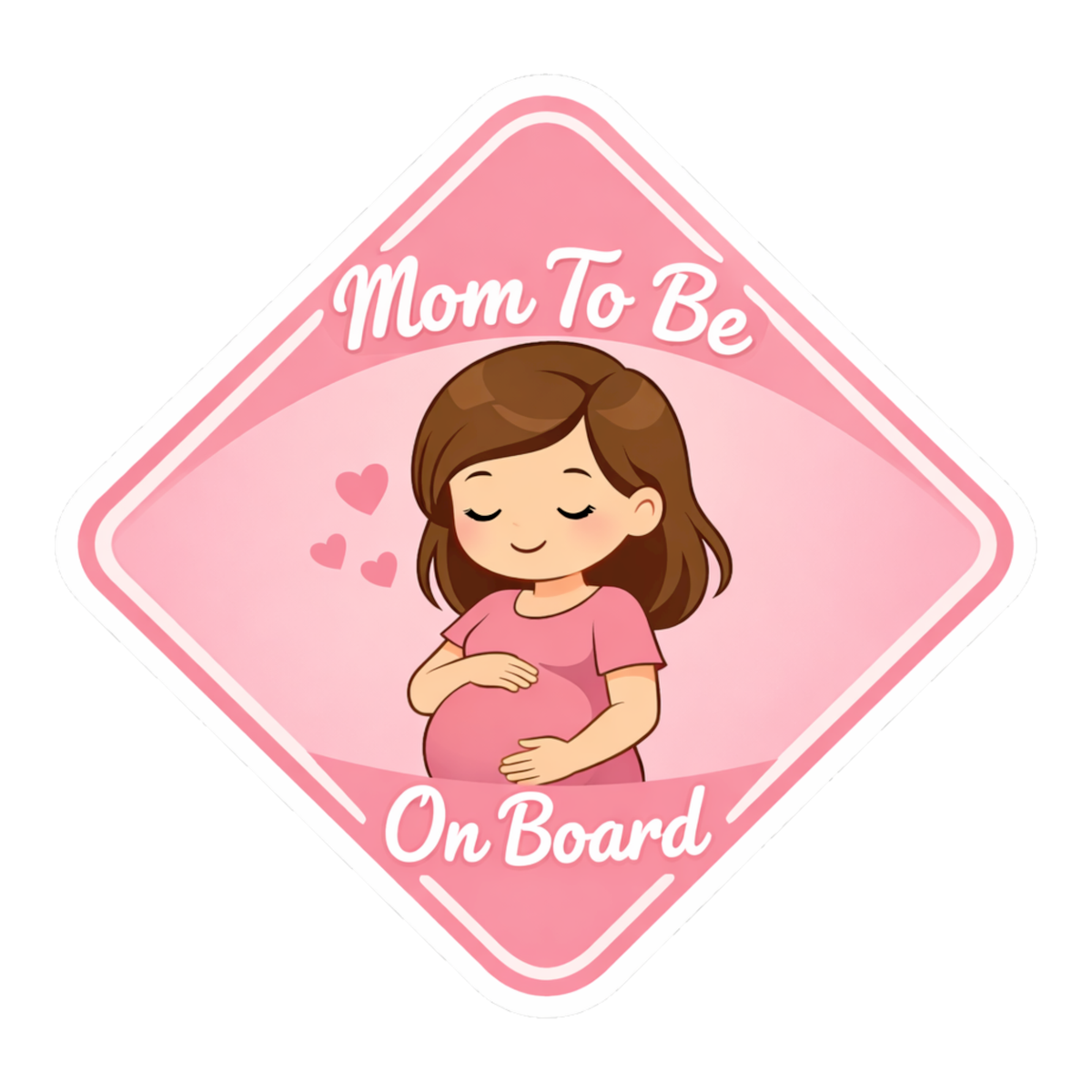 Smeeps Mom To Be On Board Pink Car Sticker – 13.97 × 13.97 cm (5.5 × 5.5 Inch) Waterproof Pregnancy Safety Vinyl Sticker | UV Resistant Maternity Car Decal for Cars, SUVs & Hatchbacks | Pack of 1