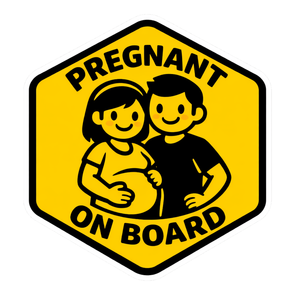 Smeeps Pregnant On Board Car Sticker – 14 × 12.96 cm (5.5 × 5.1 Inch) Waterproof Vinyl Safety Sticker for Cars | UV Resistant Pregnancy Car Decal | Mom To Be Vehicle Window Sticker | Pack of 1
