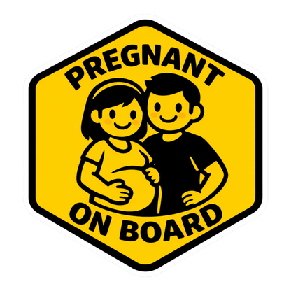 Smeeps Pregnant On Board Car Sticker – 14 × 12.96 cm (5.5 × 5.1 Inch) Waterproof Vinyl Safety Sticker for Cars | UV Resistant Pregnancy Car Decal | Mom To Be Vehicle Window Sticker | Pack of 1