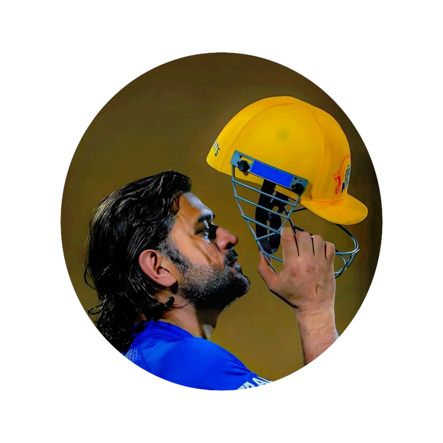 Smeeps MS Dhoni Tribute Sticker – 10.6 × 10.6 cm (4.2 × 4.2 Inch) Round Car & Bike Vinyl Decal | Captain Cool Helmet Kiss Design | Waterproof UV Resistant