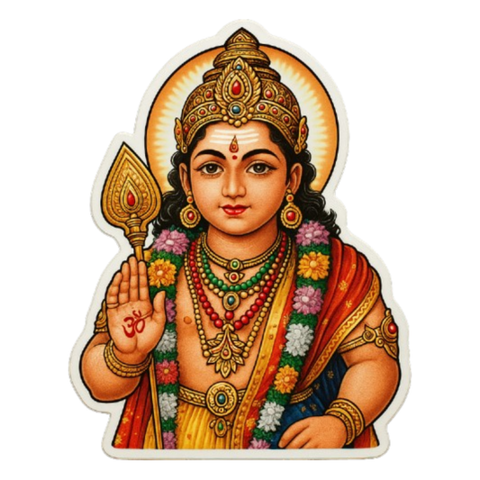 Smeeps Lord Murugan Car Sticker – Vibrant Divine Design – 7.62 x 10.16 cm | Premium Vinyl Decal for Cars