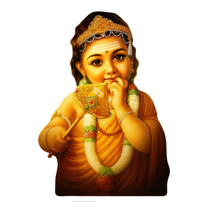 Smeeps Baby Murugan Sticker – 10.16 x 7.12 cm Car & Bike Vinyl Decal | Divine Hindu God Design | Waterproof & Fade-Resistant