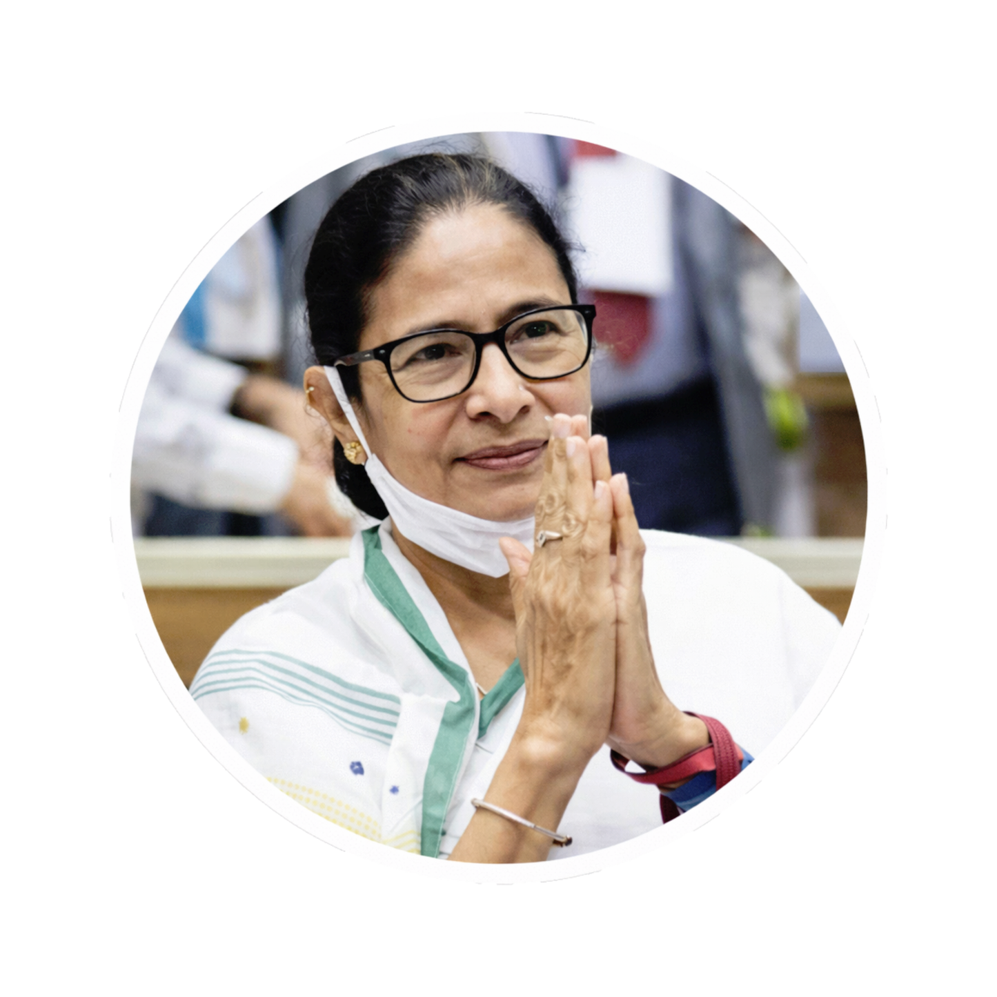 Smeeps Mamata Banerjee Portrait Sticker – 10.16 cm (4 Inch) Round Car & Bike Vinyl Decal | Waterproof UV Resistant Political Design