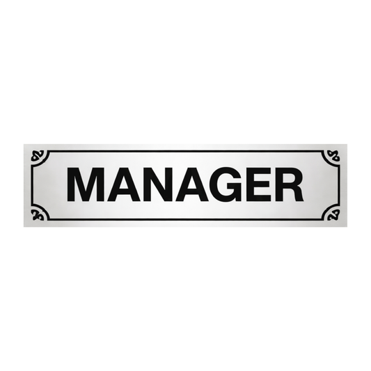 Smeeps Manager Office Name Plate Sticker – 14.74 × 3.81 cm (5.8 × 1.5 Inch) Professional Door Cabin Vinyl Label | Waterproof UV Resistant Wash Proof Durable