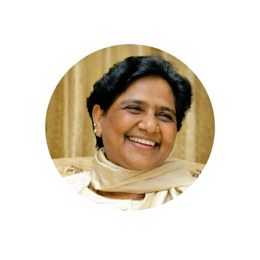Smeeps Mayawati Portrait Sticker – 10.16 cm (4 Inch) Round Car & Bike Vinyl Decal | Waterproof UV Resistant Political Design