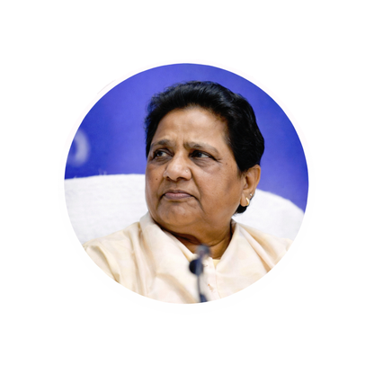 Smeeps Mayawati Bahujan Samaj Party Sticker – 10.16 cm (4 Inch) Round Car & Bike Vinyl Decal | Waterproof UV Resistant Political Design