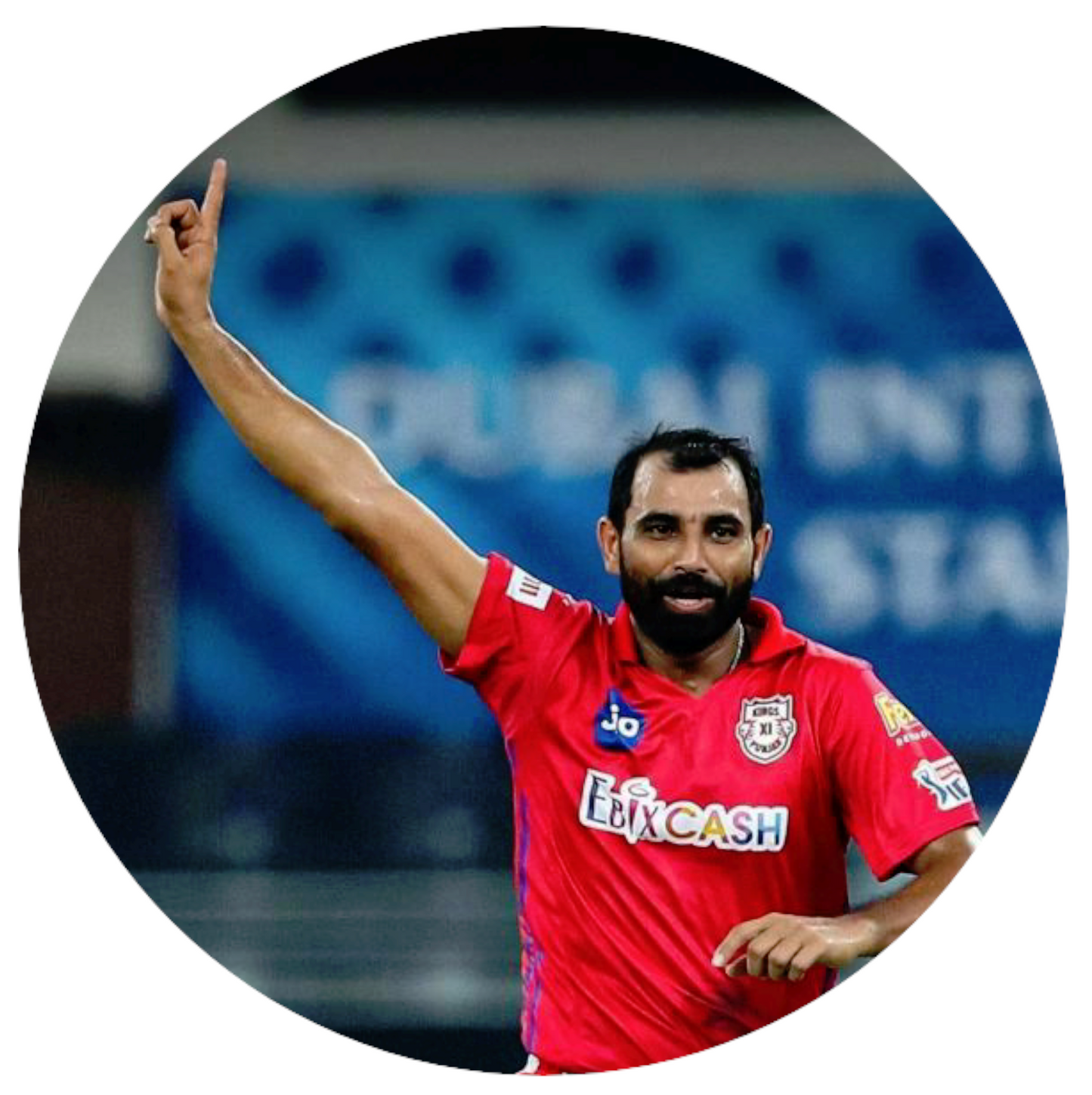 Smeeps Mohammed Shami Sticker – 10.16 cm (4 Inch) Indian Fast Bowler Fan Vinyl Decal | Waterproof UV Resistant Round Car & Bike Sticker