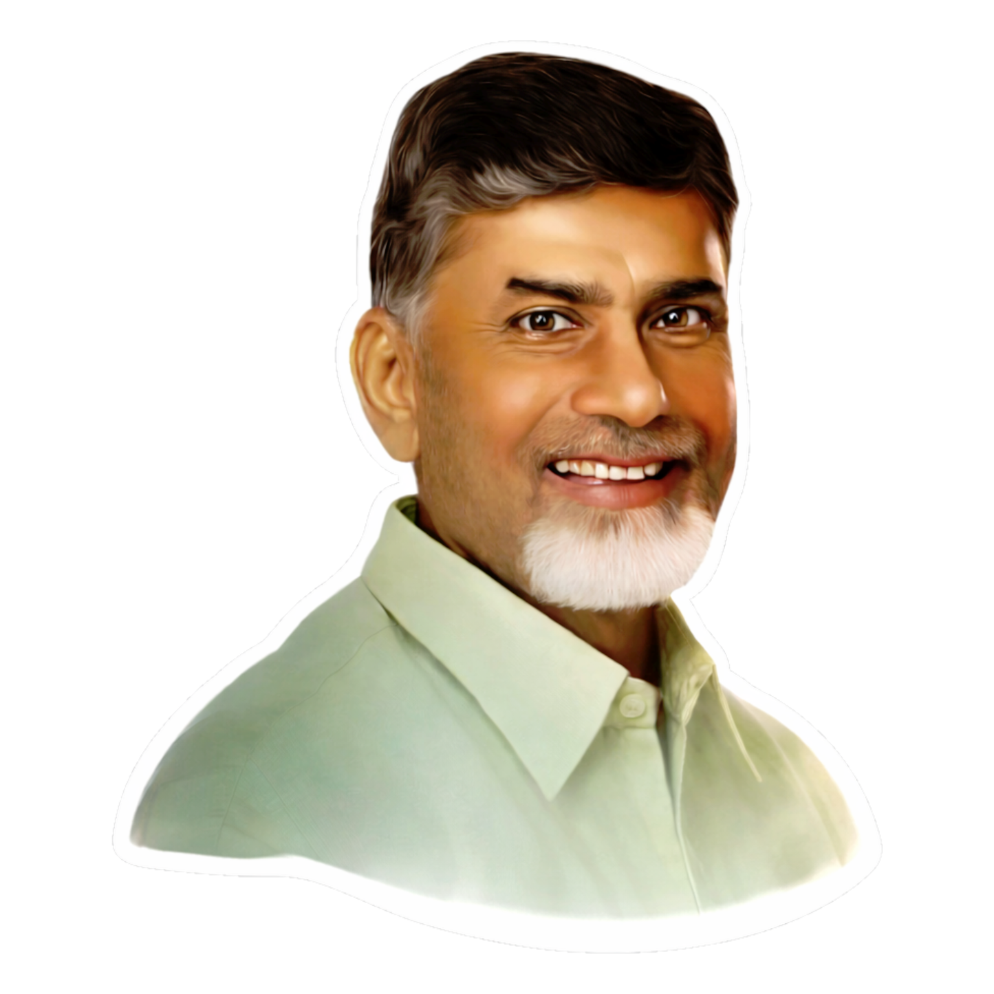 Smeeps N. Chandrababu Naidu Car Sticker – 11.43 × 11.43 cm (4.5 × 4.5 Inch) Political Leader Vinyl Die-Cut Sticker for Car, Bike & Laptop | Waterproof UV Resistant | Pack of 1