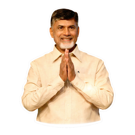 Smeeps N. Chandrababu Naidu Namaste Car Sticker – 11.43 × 11.43 cm (4.5 × 4.5 Inch) Political Leader Vinyl Die-Cut Sticker for Car, Bike & Laptop | Waterproof UV Resistant | Pack of 1