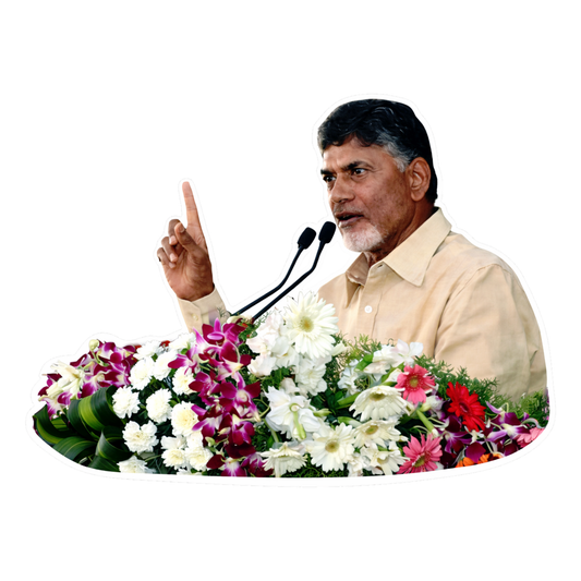 Smeeps N. Chandrababu Naidu Speech Vinyl Sticker – 10.16 × 7.62 cm (4 × 3 Inch) Political Leader Die-Cut Car Sticker | Waterproof UV Resistant Wash Proof | Pack of 1