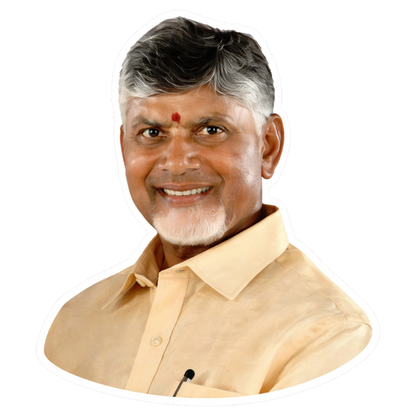 Smeeps N. Chandrababu Naidu Portrait Vinyl Sticker – 10.16 × 8.64 cm (4 × 3.4 Inch) Political Leader Die-Cut Car Sticker | Waterproof UV Resistant Wash Proof | Pack of 1