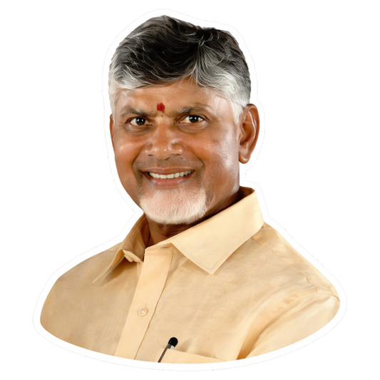 Smeeps N. Chandrababu Naidu Portrait Vinyl Sticker – 10.16 × 8.64 cm (4 × 3.4 Inch) Political Leader Die-Cut Car Sticker | Waterproof UV Resistant Wash Proof | Pack of 1