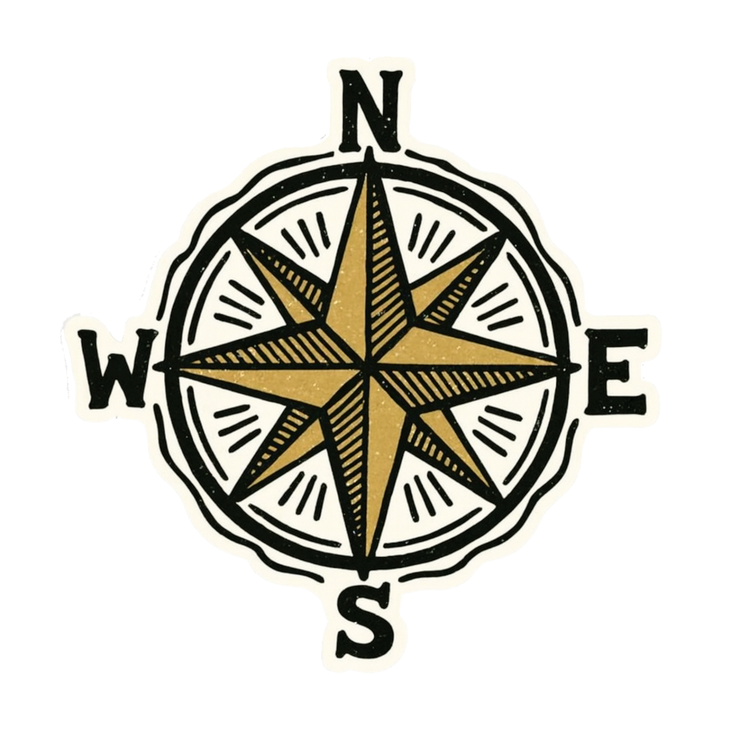 Smeeps Compass Rose Sticker – 10.41 x 10.16 cm Car, Bike & Travel Gear Vinyl Decal | Vintage Adventure Theme | Waterproof & Durable Design