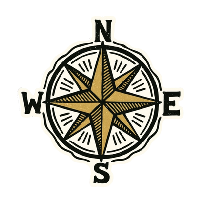 Smeeps Compass Rose Sticker – 10.41 x 10.16 cm Car, Bike & Travel Gear Vinyl Decal | Vintage Adventure Theme | Waterproof & Durable Design