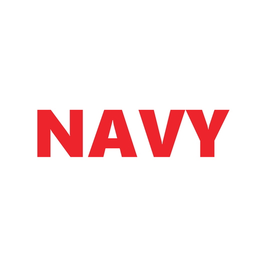 Smeeps NAVY Text Sticker – 12.4 x 3 cm Car & Bike Vinyl Decal | Bold Red Lettering | Waterproof & Durable Military-Themed Sticker