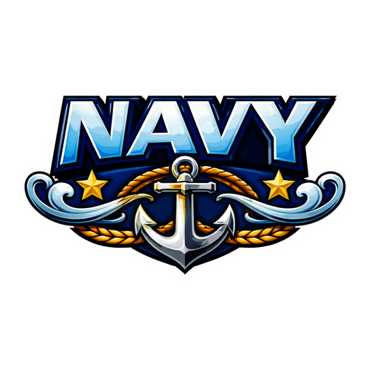 Smeeps Navy Anchor Sticker – 10.16 × 5.84 cm (4 × 2.3 Inch) Waterproof Vinyl Decal for Car, Bike, Door & Wall | UV Resistant Military Style Nautical Sticker