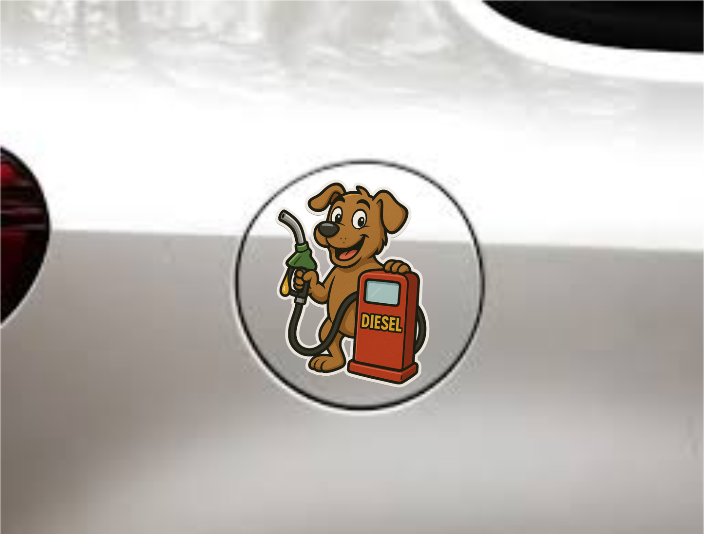 Smeeps “Diesel Only” Cute Dog Fuel Sticker – 9 x 11.5 cm | Waterproof Vinyl – Fuel Type Awareness for Cars, Bikes & Trucks
