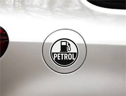 Smeeps Petrol Sticker – 8.89 x 8.89 cm Monochrome Fuel Pump Icon | Minimalist Petrol Reminder Decal | Waterproof & Durable Vinyl