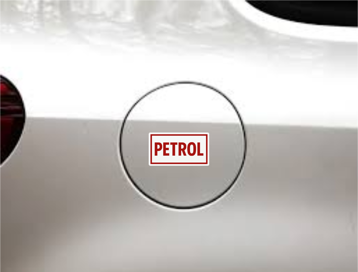 Smeeps PETROL Label Sticker – Red Border | 5.08 x 10.16 cm | Compact Car Fuel Type Sticker